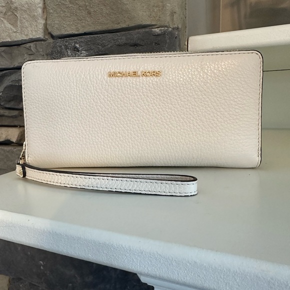 Michael Kors Handbags - Michael Kors Zip Around Wallet-Beige
